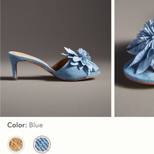 Anthropologie 3D Blue Floral Heels